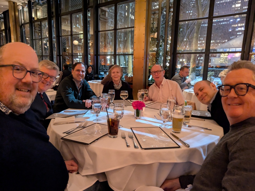 Stationers' Company's North American contingent meet for dinner