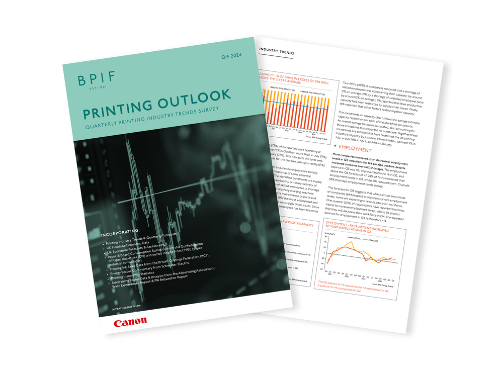 The BPIF has published its latest Printing Outlook report