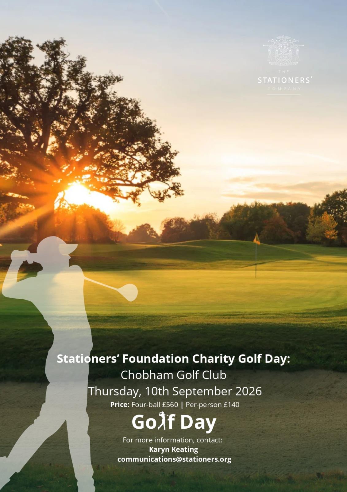 Stationers Company Golf Day - Thursday 10 September 2026